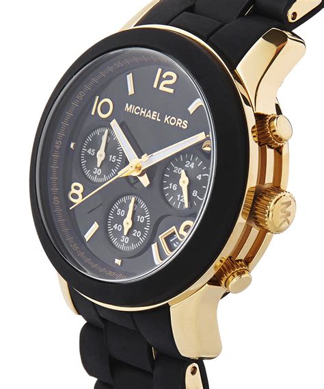 michael kors gold watch with black face|Gold.